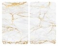 Комплект 2 универсални протектора за печка Wenko, Marble Gold, термоустойчиво стъкло, 30 х 52 см, многоцветни