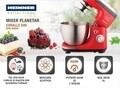 Планетарен миксер Heinner, 600 W, 7 скорости, червен