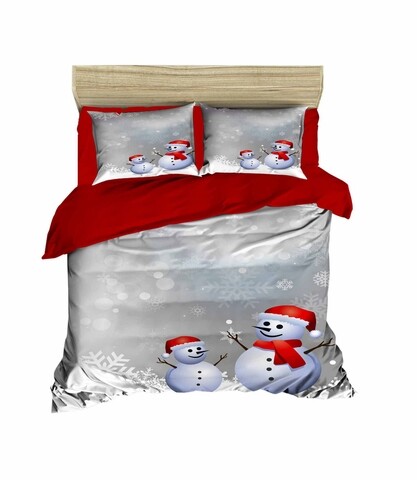 Двойно спално бельо Xmas-438, Pearl Home, 3 части, смес памук, многоцветни