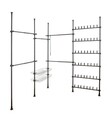 Разтегателна опора за обувки, Wenko, Herkules Pull-out Shelf, 48 чифта, неръждаема стомана/пластмаса/полипропилен, черен