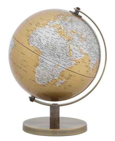 Светлинна декорация Globe Orange, Mauro Ferretti, Ø20x28 см, злато/сребро
