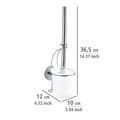 Четка за тоалетна със самозалепваща се дръжка, Wenko, Milazzo Vacuum-Loc®, 10 x 36,5 x 12 cm, неръждаема стомана