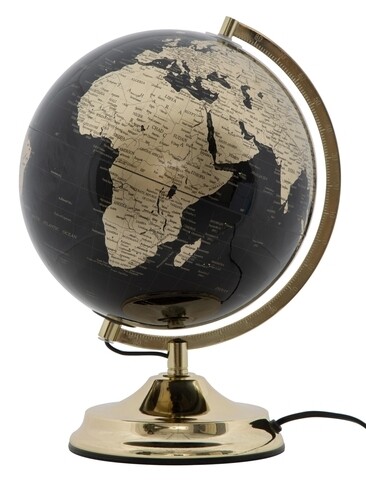 Светлинна декорация Globe Globe, Mauro Ferretti, Ø25x38 см, 1 x 40W, черно/златно