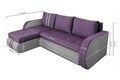 Обръщащ се разтегателен ъгъл Siena Duo Purple/Grey 243x141x81 см с  място  за съхранение