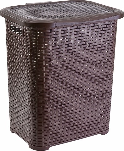 Кафяв кош за пране Heinner, 34.5 x 41 x 46 cm (45L), пластмаса, кафяв