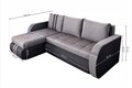 Обръщащ се разтегателен ъгъл Siena Duo Anthracite/Grey 243x141x81 см с  място  за съхранение