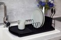 Отцедник за съдове, Wenko, Basic Black, 26,5 x 11 x 47,5 см, метал