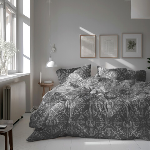 Двойно спално бельо King Size, Wol, Bedora, 4 части, 240x240 см, сатениран памук 200 TC, многоцветен