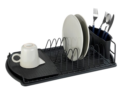 Отцедник за съдове, Wenko, Basic Black, 26,5 x 11 x 47,5 см, метал