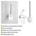 Четка за тоалетна със самозалепваща се дръжка, Wenko, Milazzo Vacuum-Loc®, 10 x 36,5 x 12 cm, неръждаема стомана