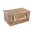 Кошница за пикник за 4 души, DKD Home Decor, 44 x 30 x 22 см, ракита, естествена/зелена