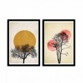 Комплект от 2 декоративни картини, Alpha Wall, Safari Sun, 36x51 см