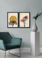Комплект от 2 декоративни картини, Alpha Wall, Safari Sun, 36x51 см