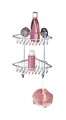 Ъглова етажерка за баня, Wenko, Bari Vacuum-Loc®, 22,5 x 29,5 x 16 см, неръждаема стомана
