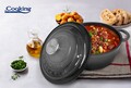 Мраморен гювеч с капак, Cooking by Heinner, 26x12 см, 4,8 л, емайлиран чугун, сив