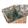 Кошница за пикник за 4 души, DKD Home Decor, 44 x 30 x 22 см, ракита, естествена/зелена
