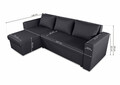 Обръщащ се разтегателен ъгъл Napoli Grey, с  място  за съхранение, 247x148x78 см